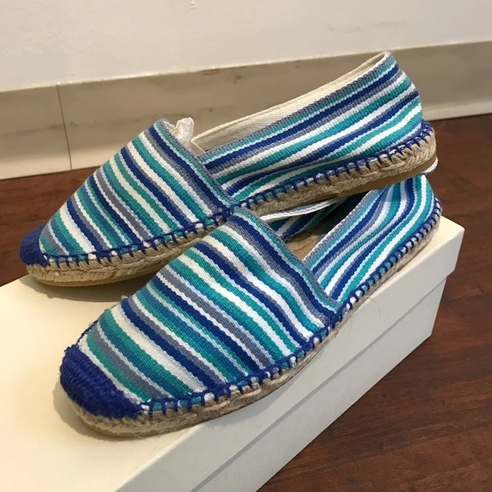 DESIGNER Blue Striped Espadrilles - Picture 3 of 6